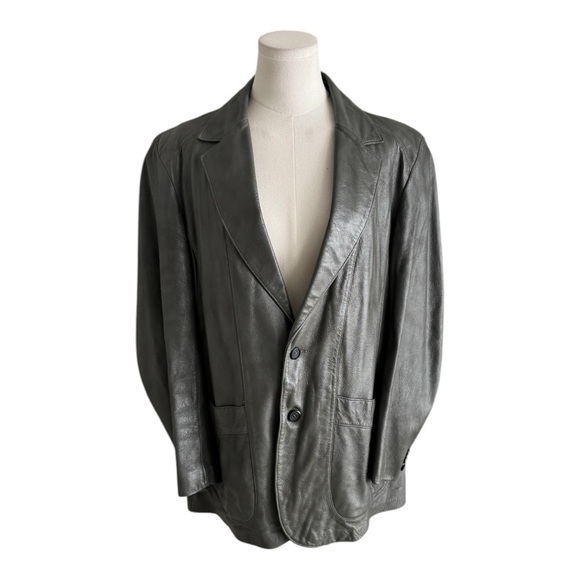 Scully Other - SCULLY Leather‎ Jacket Mens Size 42 Gray Vintage Pockets Western Rodeo Date